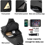 Waterproof Sling Bags Mens Anti (Grey)