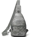 Sling Bag For Women Fanny Pack Crossbody Travel Shoulder Belt Bags Tote Backpack Purse Faux Leather Dark Grey (Dark Grey)