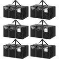 6 Pack Extra Heavy Duty Large Moving Bags with Strong Zipper (Black / 6 Pack)