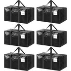 6 Pack Extra Heavy Duty Large Moving Bags with Strong Zipper (Black / 6 Pack)