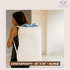 LFH Home Cotton Rich Large Laundry Bag with Handle (24”x36” (Pack of 4) / White)