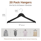 Wooden Coat Hangers (0.5"T (20 pack) / Matte Black)