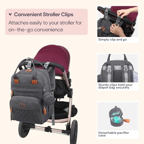 Diaper Bag Backpack (Dark Gray / Large)