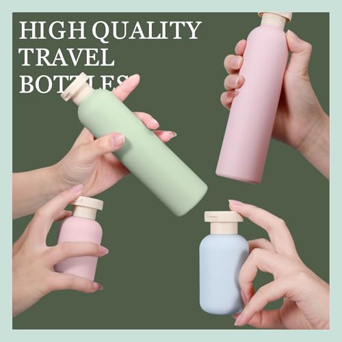 Plastic Leak Proof Travel Bottles for Toiletries (Blue+Pink+Green / 6.7 oz)