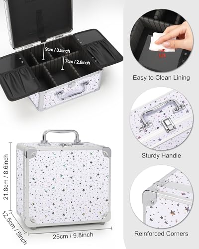 Makeup Bag with LED Mirror (White / Small)