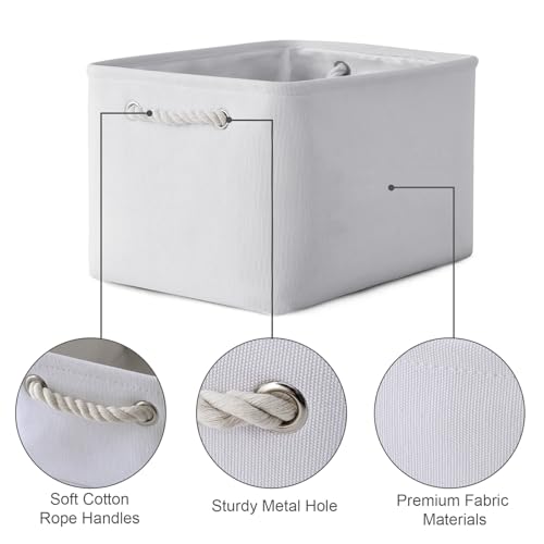 Storage Basket for Shelves (White Color / 3PCS/Large Cube - 16L×12W×12H)