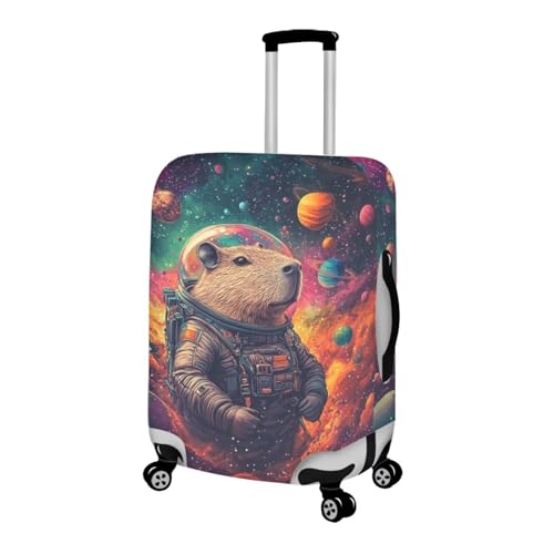 Cute Capybara Suitcase Cover Fit 18 (S(for 18-21 inch luggage) / Planet Capybara)