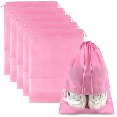 Pink Travel Shoe Bags (Pink / 5 Pack)