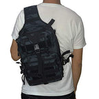Tactical Sling Bag Backpack for Men (Black & Blue)
