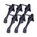 6 Stoppers Kickdown Door Stop for Bottom of Door (Black / 4 INCH X 6 PACK)