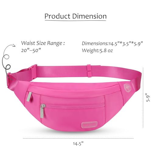 Fanny Packs for Women Mom Rose Red Belt Bag with 4 (Rose Red / Large)