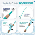 Kids Fishing Pole 2 Pack (Turquoise+Mint Blue)