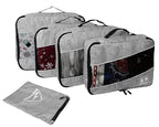 5 Set Packing Cubes for Travel Large Suitcase Luggage Organizer Bags Travel Accessories Vacation 4 Cubes 1 Laundry Pouch Bag (Snow Gray)