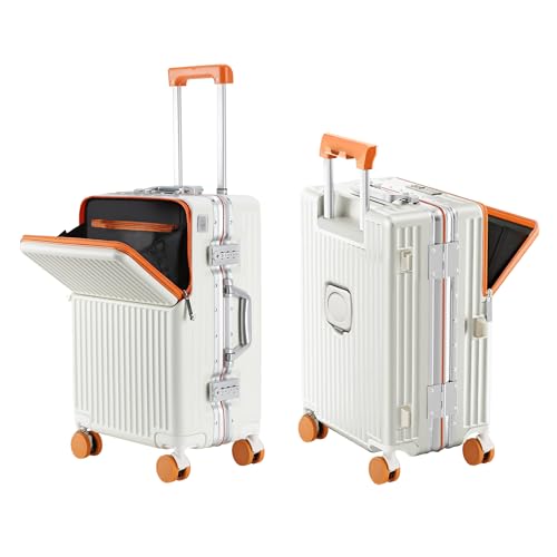 Carry on suitcase Zipperless Luggage (orange / 26 inch)