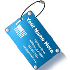 Personalized Luggage Tags (Sleek Bar-blue(horizontal))