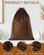 2 Pcs Shoe Bags for Travel (Mocha Mousse / 17.3"x12.6")