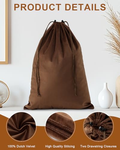 4 Pcs Shoe Bags for Travel (Mocha Mousse / 17.3"x12.6")