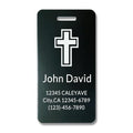 5Pack) Custom Personalized Luggage Tags-Customized Unique tag for Suitcase Backpack Travel,Bags (Black(3.8×2) Cross) (Black(3.8×2)cross)