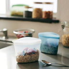 Premium Reusable Silicone Food Storage Bowl (Blue / 1-Cup)