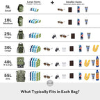 30/40/55L Waterproof Dry Backpack & Phone Case- 2XL Floating Dry Bag for Kayaking, Travel, Hiking, Fishing, Camping, Motorcycles & Beach, Heavy-Duty Roll Top Men/Women (Green) (Green2 / 55L)