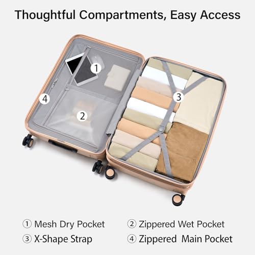 Expandable Large Checked Luggage (Cuba Sand / 28 Inch EXT)