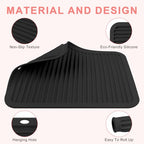 Silicone Heat Resistant Mat for Hair Tools (Black / Oversize)
