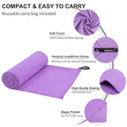Microfiber Towel Quick Dry Camping & Travel & Gym Towel. Compact (Violet / 60.00" x 30.00")