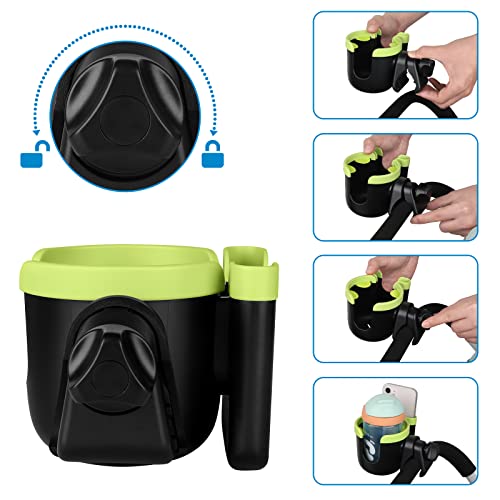 Stroller Cup Holder with Phone Holder (Mix Green)