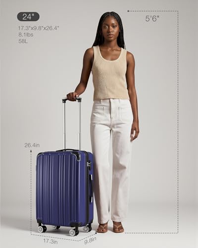 Luggage Lightweight and Durable Hardshell (navy new / M(24in))