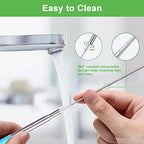 4Packs Reusable Straws (Blue-Black-Silver-Turquoise)