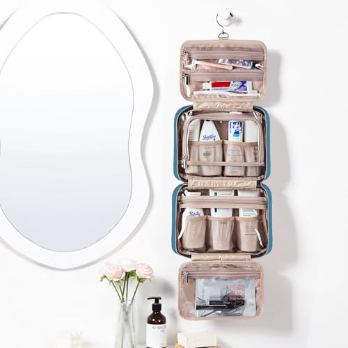 Travel Toiletry Bag for women (Large / Lake-Blue)