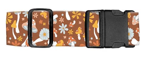 Luggage Straps for Suitcases Travel Belt Accessories (Cute Boho Mushrooms)