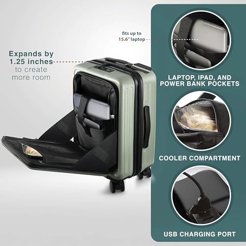 3 Piece Luggage Sets (3 Piece Set (20"/24") / Sage Green)