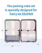 Compression Packing Cubes for Women Kids (BA-Stripe Combined / 6 Set)