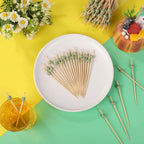 100 Pcs Sage Green Pearl Cocktail Picks 4.7" Toothpicks Skewers (Sage Green Pearl)