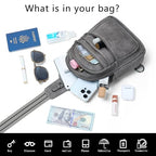 Sling Bag for Women Crossbody Bags Sling Purse Cross Body Backpack Vegan Leather Over Shoulder Bag Travel Handbag Gifts Dark Grey (Drak Grey)