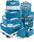 8 Set Packing Cubes for Travel Essentials (15 Ocean Blue)