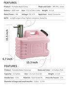 3.5 Gallon Water Jug with Rechargeable Touch Pump (Nature Pink / 3.5 Gal)