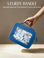 Clear Large Mahjong Tile Bag with Zipper & Handle Cornflower Blue (Cornflower Blue / Large Luxe)