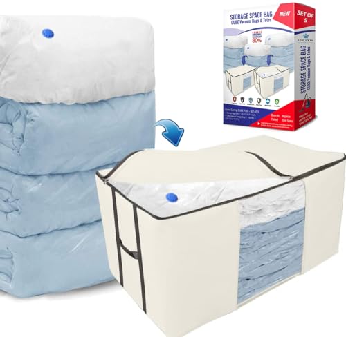 Vacuum Storage Bags (Beige - Set of 5)
