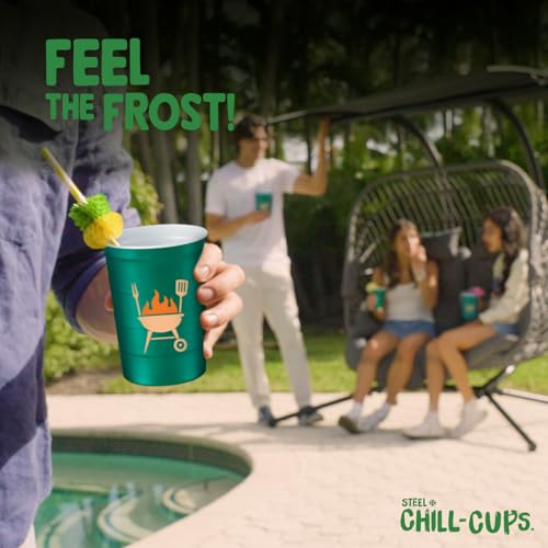 16 oz. Reusable Party Cups (BBQ Picnic Green / 12 Count)