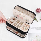 Small Travel Jewelry Box with Double Zipper (Black)
