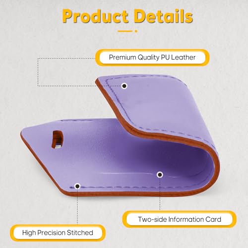8 Pack Leather Luggage Tags for Suitcases Travel Tag (Purple)