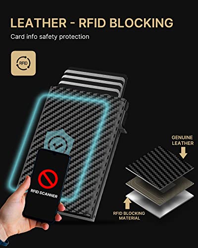 Mens Wallet Card Holder (Carbon Fiber Black)