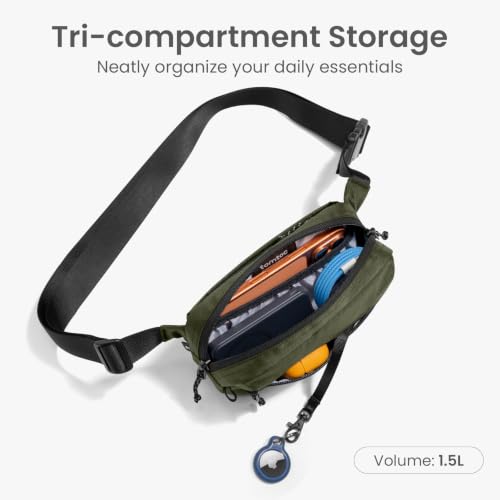 1.5L Sling Bag with RFID Blocking Crossbody Chest Pack for Men Women (Green / 1.5L)