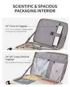 Expandable Top Open 24 Inch Checked Luggage with Spinner Wheels (Coconut White / Checked-Medium 24-Inch)