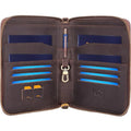 Lorenzo Full Grain Leather Family Passport Wallet for 4 (Dark Brown)