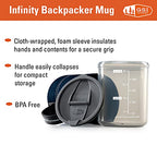 Infinity Lightweight Neoprene Backpacker Neoprene Mug for Camping and Backpacking (Heathered Blue)