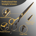 15 pcs Hair Cutting Scissors Professional (Premium Black/Gold)