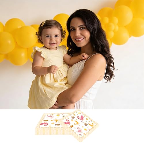 50Pcs Chicken Party Napkins Decorations (Yellow)